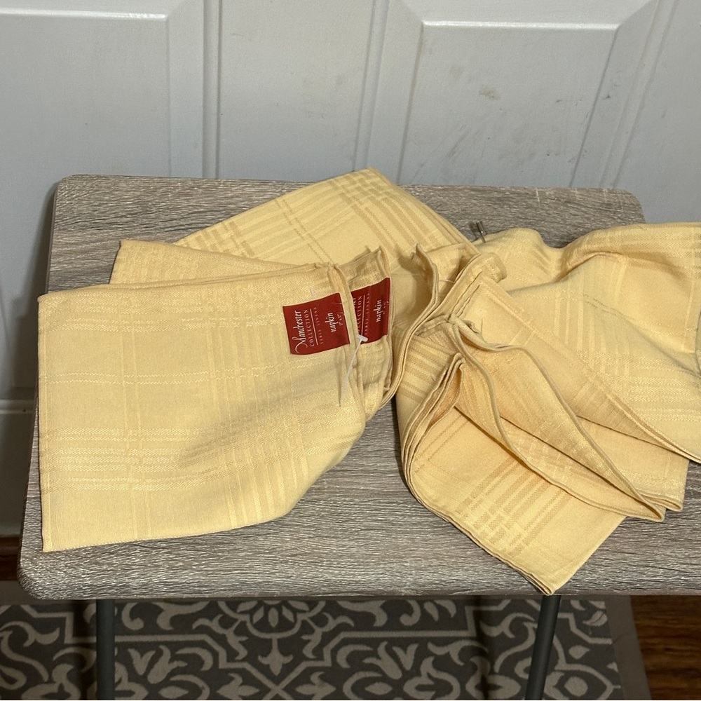 Manchester Collection Table Linens Napkins 17 X 17 Autumn‎ Yellow Set Of 6